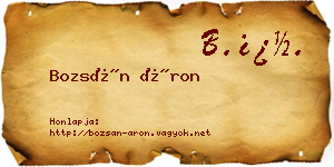 Bozsán Áron névjegykártya